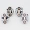 ROULETTE DOUBLE Ø 20 MM CORPS METAL CHROME (LOT DE 4 BLOCS ROULETTES)
