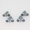 ROULETTE DOUBLE Ø 23 MM CORPS GRIS (LOT DE 4 BLOCS ROULETTES)