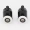 ROULETTE SIMPLE Ø 23 MM AVEC BOUTON POUSSOIR CORPS PLASTIQUE NOIR (LOT DE 2 ROULETTES)