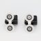 ROULETTE DOUBLE Ø 23 MM CORPS PLASTIQUE NOIR (LOT DE 2 BLOCS ROULETTES)