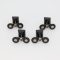 ROULETTE DOUBLE Ø 23 MM CORPS PLASTIQUE NOIR (LOT DE 4 BLOCS ROULETTES)