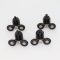 ROULETTE DOUBLE Ø 23 MM AVEC BOUTON POUSSOIR CORPS PLASTIQUE NOIR (LOT DE 4 BLOCS ROULETTES)
