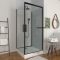 Cabine de douche carrée 90x90x230cm - extra blanc et profilé noir mat - LUNAR SQUARE 90