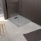 Pack Receveur Gris Effet Pierre 90x120 cm et Grille décor Linéaire Noire Mate