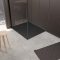 Pack Receveur Noir Effet Pierre 90x120 cm et Grille décor Perforée Noire Mate