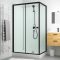 Cabine de douche rectangulaire 110x80x197 cm - Porte coulissante - Fonds Blancs & Profilés Noir Mat