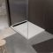 Receveur de douche en résine blanc 90x120x3 cm effet pierre granit + grille linéaire noire mate