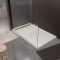 Receveur de douche en résine blanc 80x140x3 cm effet pierre granit + grille linéaire or brossé