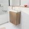 Meuble Lave Mains Décor Bois 40x50x22 cm avec Vasque en SMC Blanche - ELEMENTARY