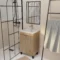 Meuble de Salle de Bains 50 cm Décor Chêne Naturel - Vasque Blanche et Miroir 50x70 avec Cadre Noir
