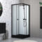 Cabine de douche intégrale 80x80x200 cm carrée - Portes coulissantes - Receveur Noir Mat