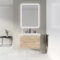 Meuble de salle de bains 80cm 2 tiroirs Chêne Clair - Vasque céramique blanche - JOTA