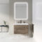 Meuble de salle de bains 80cm 2 tiroirs Chêne Foncé - Vasque céramique blanche - JOTA