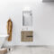 Meuble de salle de bains 60cm Chêne Foncé 2 tiroirs avec Vasque céramique blanche - ONE