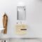 Meuble de salle de bains 60cm Chêne Clair 2 tiroirs avec Vasque céramique blanche - ONE