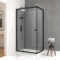 Cabine de douche 110x80x209 cm - Receveur bas - Fonds Gris Profilés Noir Mat - FOGGY LOW