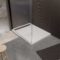 Receveur de douche en résine blanc 80x120x3 cm effet pierre granit + grille linéaire chrome