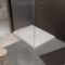 Receveur de douche en résine blanc 80x120x3 cm effet pierre granit + grille linéaire blanche mate