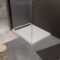 Receveur de douche en résine blanc 80x120x3 cm effet pierre granit + grille linéaire gun métal