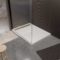 Receveur de douche en résine blanc 90x120x3 cm effet pierre granit + grille linéaire or brossé