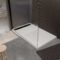 Receveur de douche en résine blanc 80x140x3 cm effet pierre granit + grille linéaire noire mate