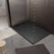 Receveur de douche en résine noir 90x140x3 cm effet pierre granit + grille linéaire noire mate