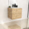 Meuble de salle de bains 60cm 2 Tiroirs_Chêne Naturel + Vasque céramique blanche - TIMBER 60
