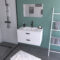 Meuble salle de bain 80 cm suspendu 2 tiroirs Blanc avec vasque et miroir - BOX-IN