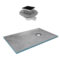 Receveur de Douche à Carreler 90x140 cm avec Bondes à Sortie Horizontale - Grille Noire