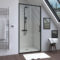 Paroi de douche 1 porte coulissante 100x200 cm - Verre transparent - Profilé Noir - CRUSH
