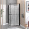 Portes de Douche en Angle 90x90x190 cm - Motifs carrés - Profilés Noir Mat - BLACK CUBE