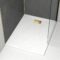 Pack Receveur Blanc Effet Pierre 90x120 cm et Grille décor Perforée Or Doré Brossé