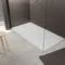 Pack Receveur Blanc Effet Pierre 90x160 cm et Grille décor Linéaire Or Brossé