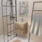 Meuble de Salle de Bains 50cm TIMBER - 2 Tiroirs Décor Chêne, Vasque Blanche et Miroir Led