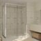 Porte de Douche Coulissante et Retour 140x80x200cm - Profilés Chrome - Verre trempé 6mm
