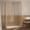 Porte de Douche Coulissante et Retour 120x80x200cm - Profilés Alu Effet Bois - Verre Trempé 6mm