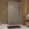 Porte de Douche Coulissante avec Retour 120x90x200cm Style Japandi Arrondi - Cadre Effet Bois