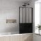 Pare Baignoire Pivotant 140x80cm Type Industriel - Profilé Noir Mat - Verre Trempé - GLASSY SCREEN