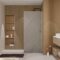 Paroi de douche 90x200 HINATA - Style Japandi Geometrique - Cadre Effet Bois - Verre 6mm