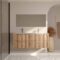 Meuble de Salle de Bains LEON 120cm Décor Bois - 4 Tiroirs en MDF Ondulés - Vasque à encastrer
