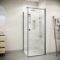 Porte de Douche Pivotante 70x180cm et Retour 80cm - Profil Noir - Verre 5mm - DARK ELEMENTARY