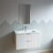 Meuble salle de bain simple vasque 80cm blanc MDF ondulé
