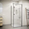 Porte de Douche Pivotante 90x180cm et Retour 80cm - Verre 8mm Anticalcaire - Profil Noir