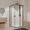 Ensemble portes de douche coulissantes quart de cercle Noir 90x90x185cm - BLACK SLIDE 90