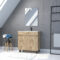 Meuble salle de bain 80x80 -Finition chene naturel + vasque blanche + miroir Led- TIMBER 80 - Pack27