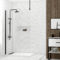 Paroi de Douche 120x200cm Verre Transparent - Profilé + Barre Plafond Noire - FREEDOM 2 BLACK