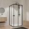 Ensemble portes de douche coulissantes extensibles Noir 80/90x185cm - BLACK SLIDE 80-90