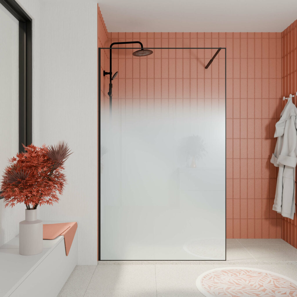 Paroi de douche 120x200 cm Verre dégradé blanc effet brume