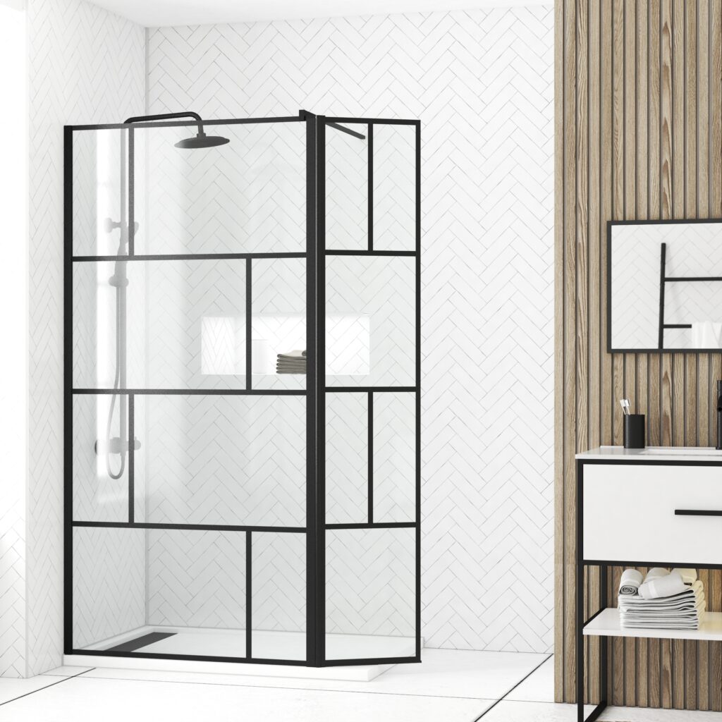 Paroi de douche avec volet pivotant