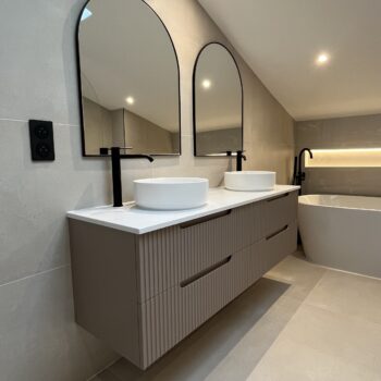 meuble salle de bain marron glacé